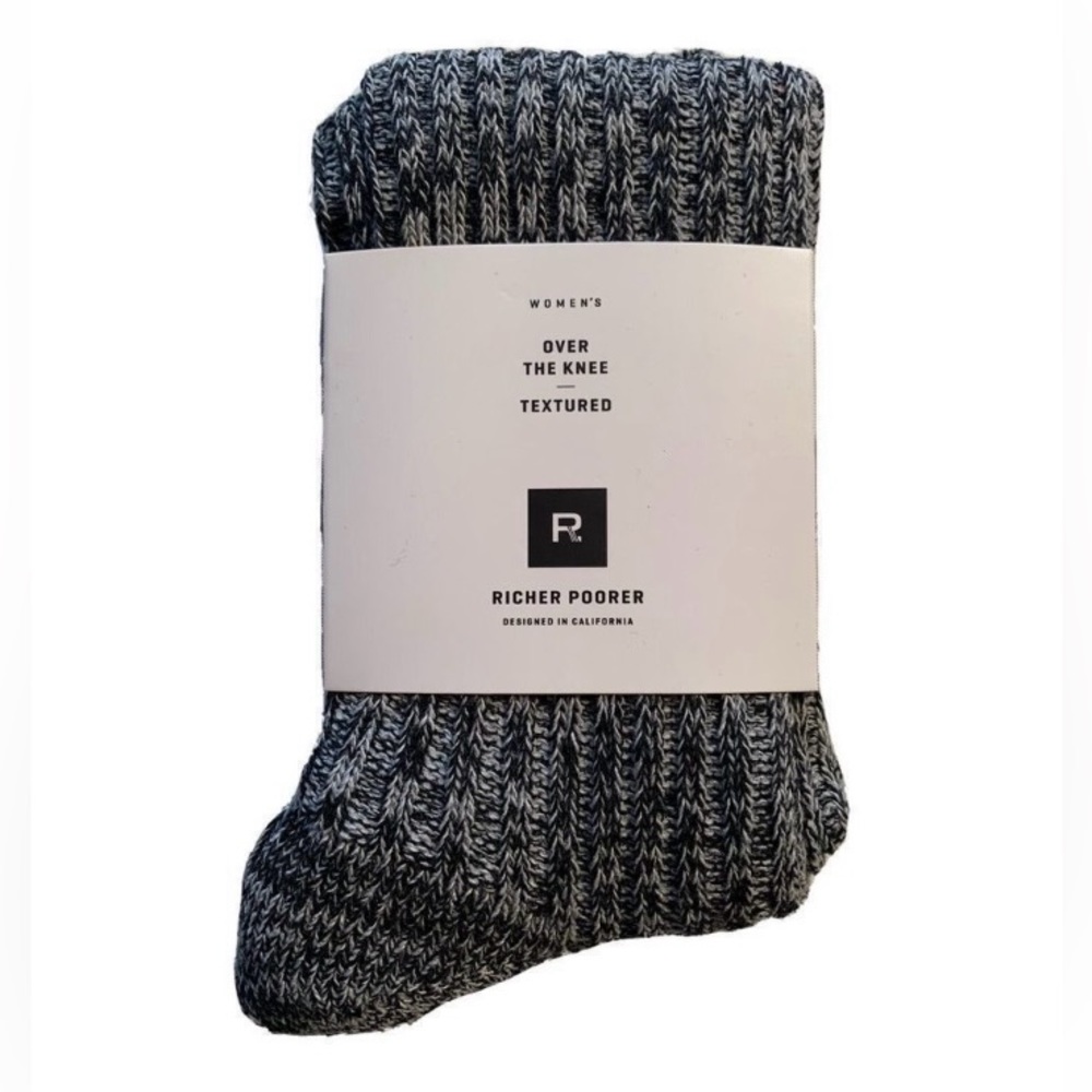 Richer Poorer Womens Over the Knee Textured Knit Cotton Poly Socks US 5-10